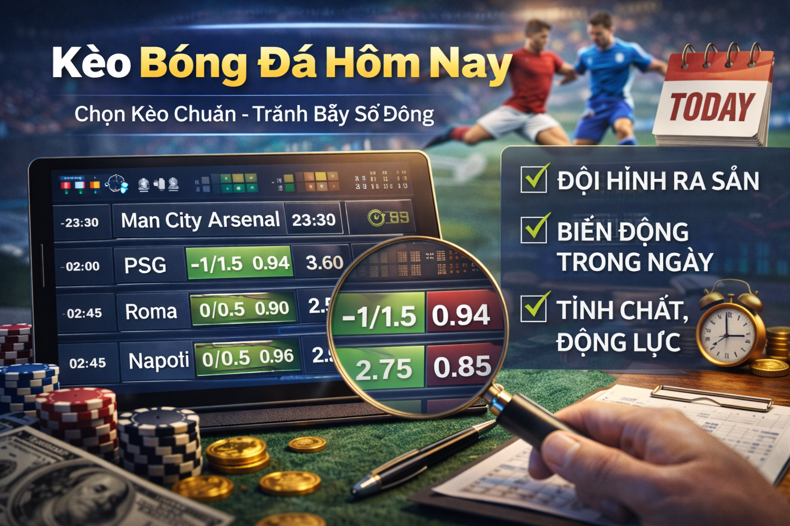 Kèo bóng đá hôm nay và thông tin